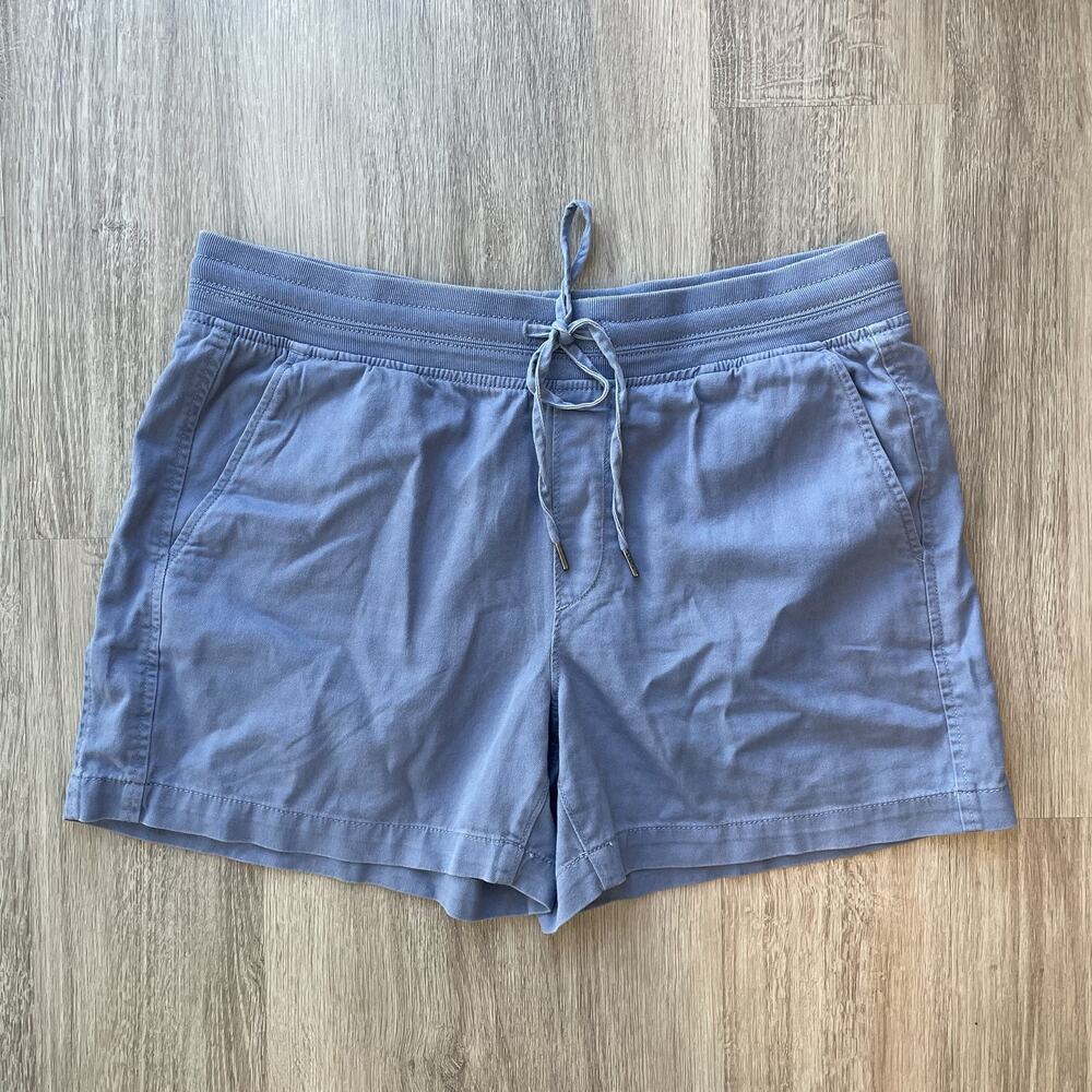 Orvis Women's Pull On Shorts Blue Cotton Lyocell Coastal Casual Size L